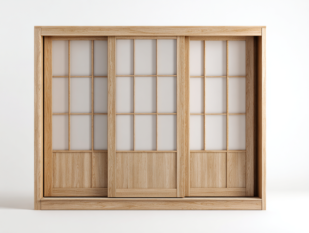 Kleiderschrank mit Schiebetüren Holz 180x60x200 cm - Originalholz - Japanischer Stil-Lovexvohome