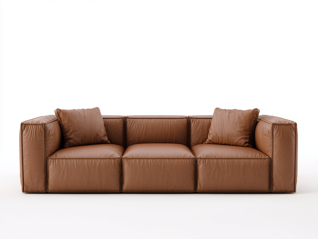 3 Sitzer Sofa Leder 230x95x75 cm - Braun - Modernes Design-Lovexvohome
