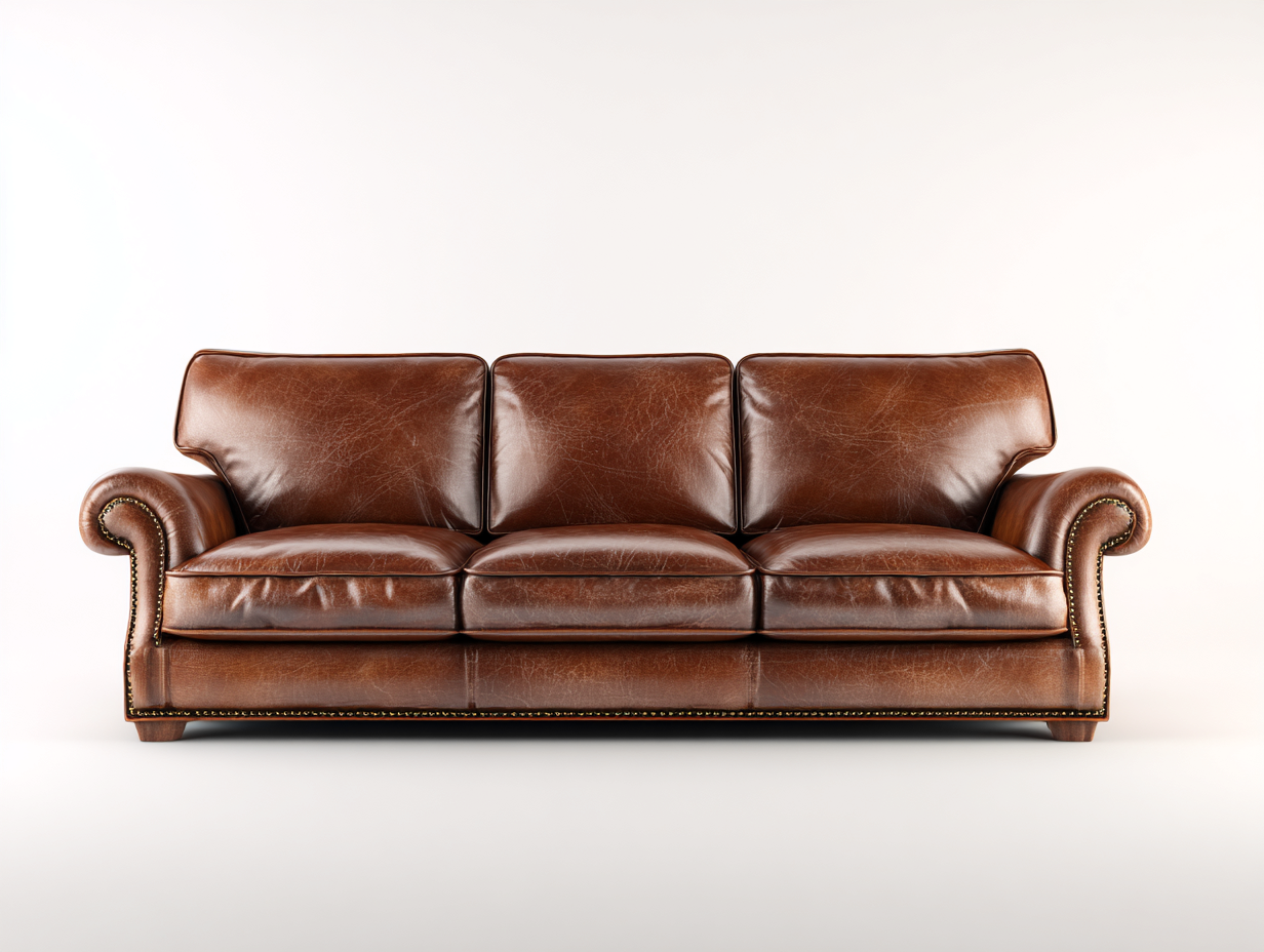 3 Sitzer Sofas Kunstleder 225x92x82 cm Braun Klassisches Wohnzimmer Sofa-Lovexvohome