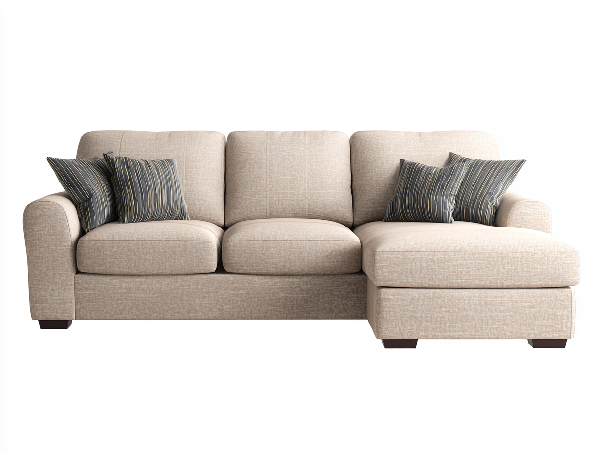Ecksofa Stoff 250x160x86 cm - Beige - modernes Design für Wohnzimmer-Ralenlycasa