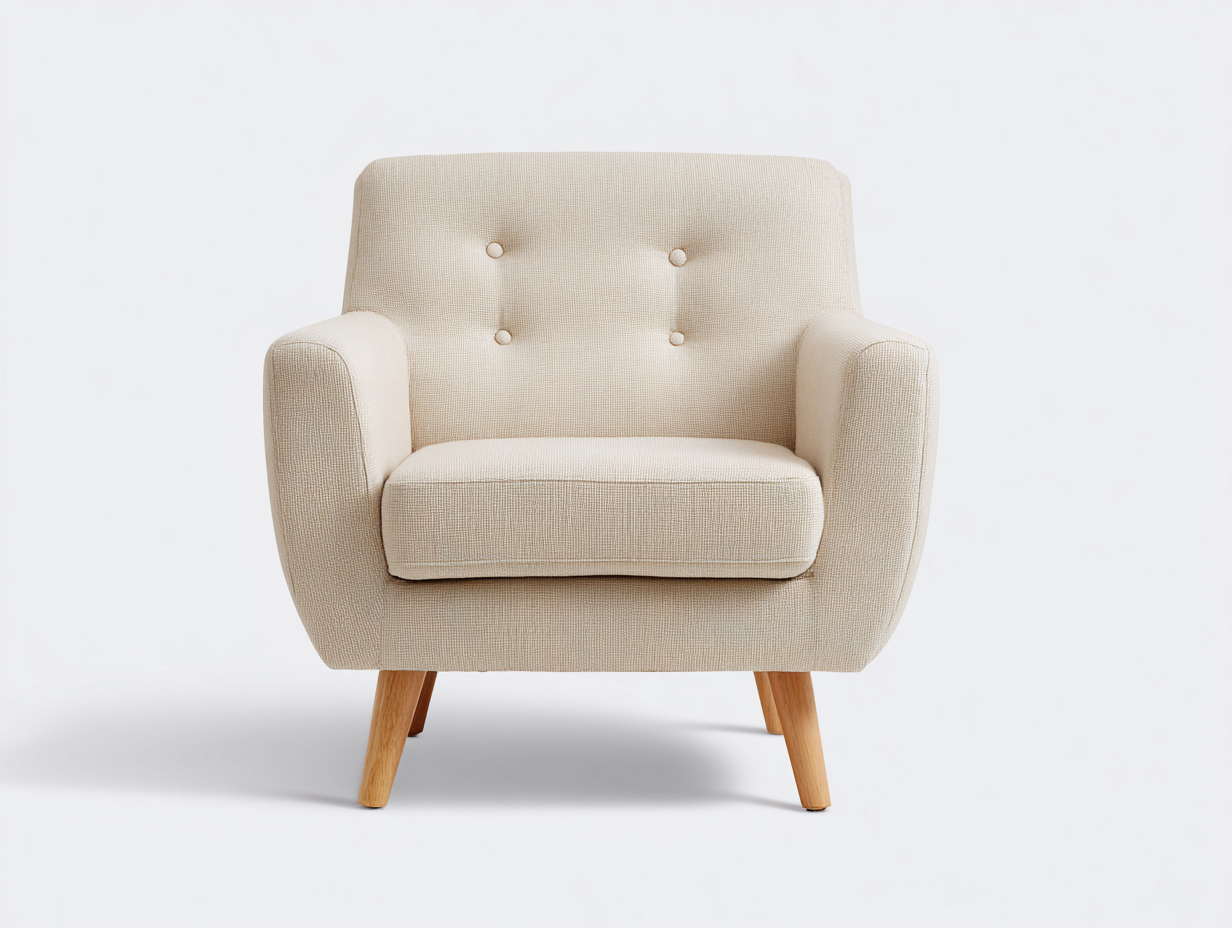 Sillón de tela tapizado 78x72x82 cm - beige - diseño moderno-Falolinest
