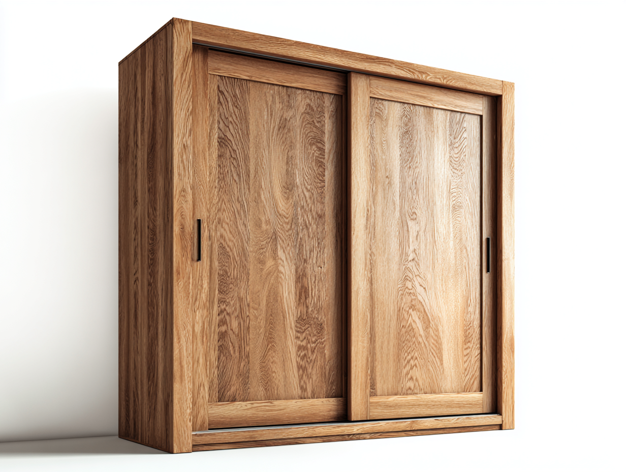 Armario con puertas correderas madera 150x60x200 cm - madera - diseño moderno almacenamiento dormitorio-Falolinest