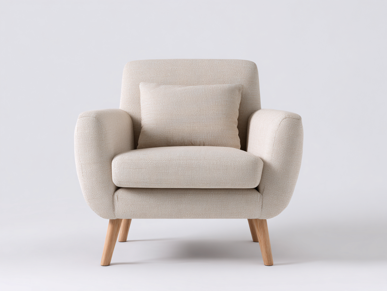 Sillón de tela tapizado 80x75x85 cm - beige - diseño moderno-Falolinest