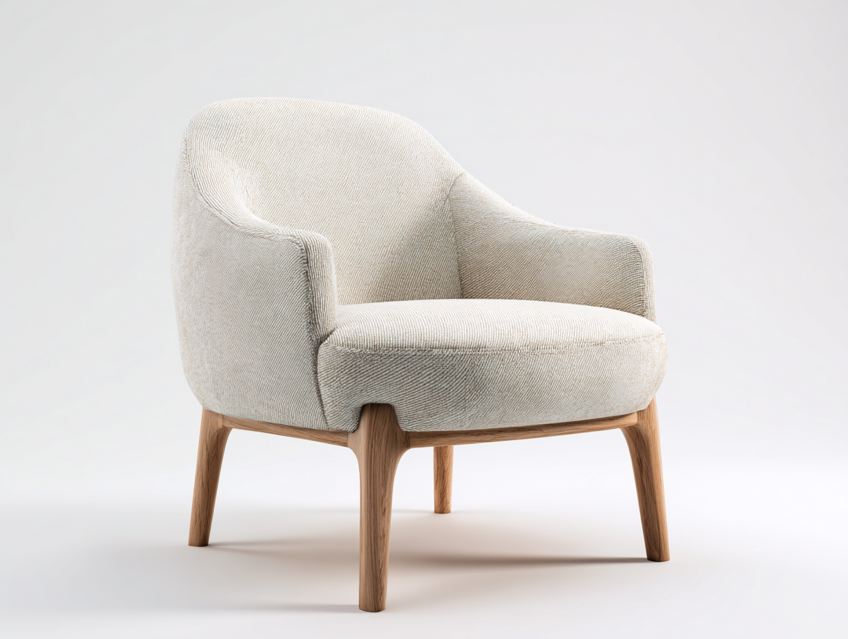 Sillón de tela tapizado 75x70x80 cm - beige-roble - diseño moderno compacto-Falolinest