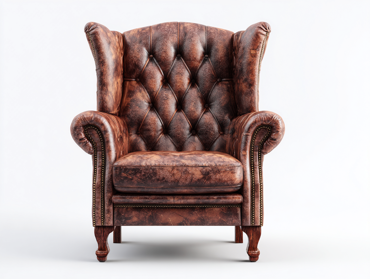 Sillón de piel cuero sintético 88x92x108 cm - marrón oscuro - diseño clásico capitoné-Falolinest