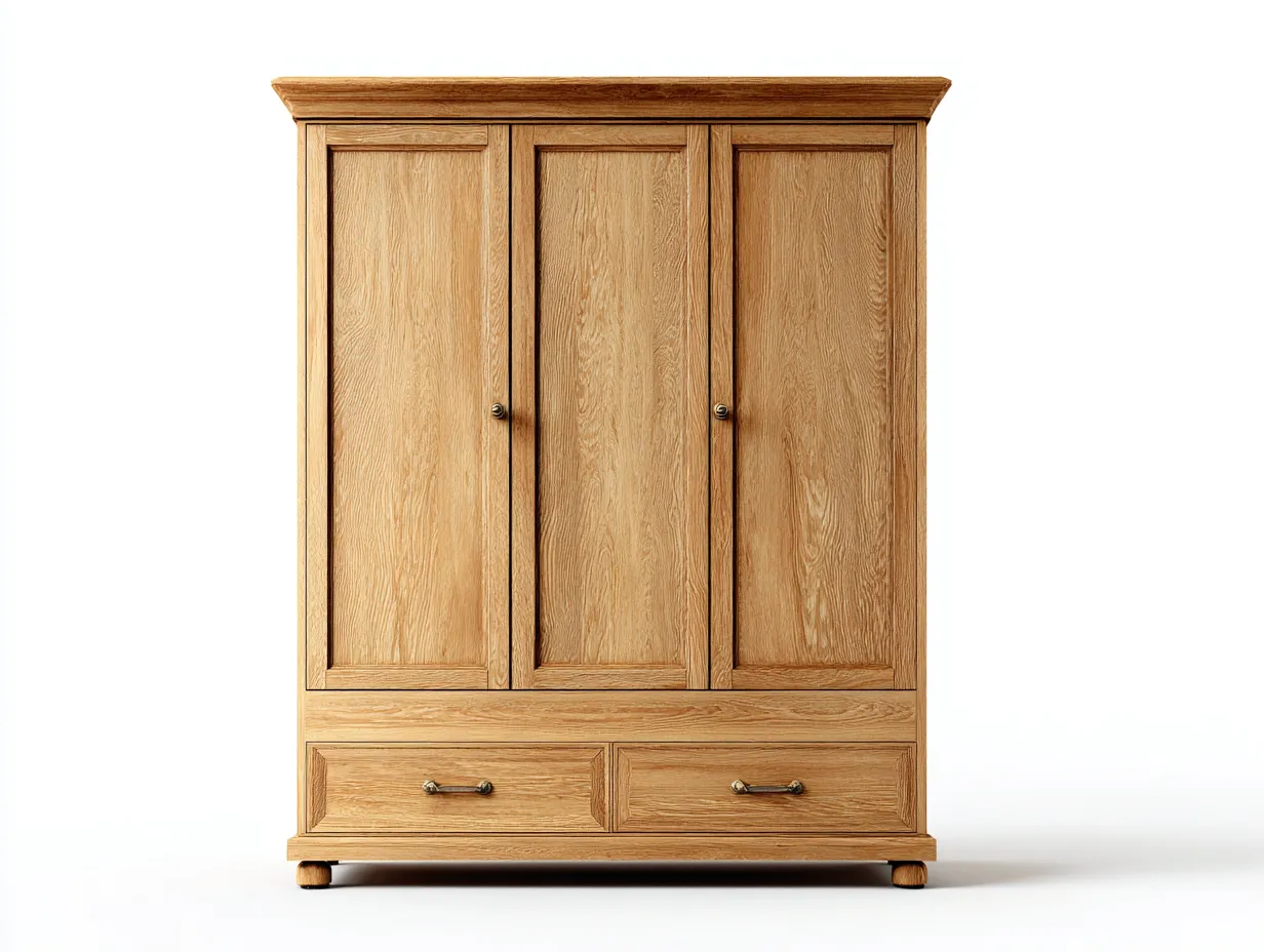 Armarios de tres puertas - madera engineered - 130x58x195 cm - marrón - diseño clásico para dormitorio-Ziluxadwell