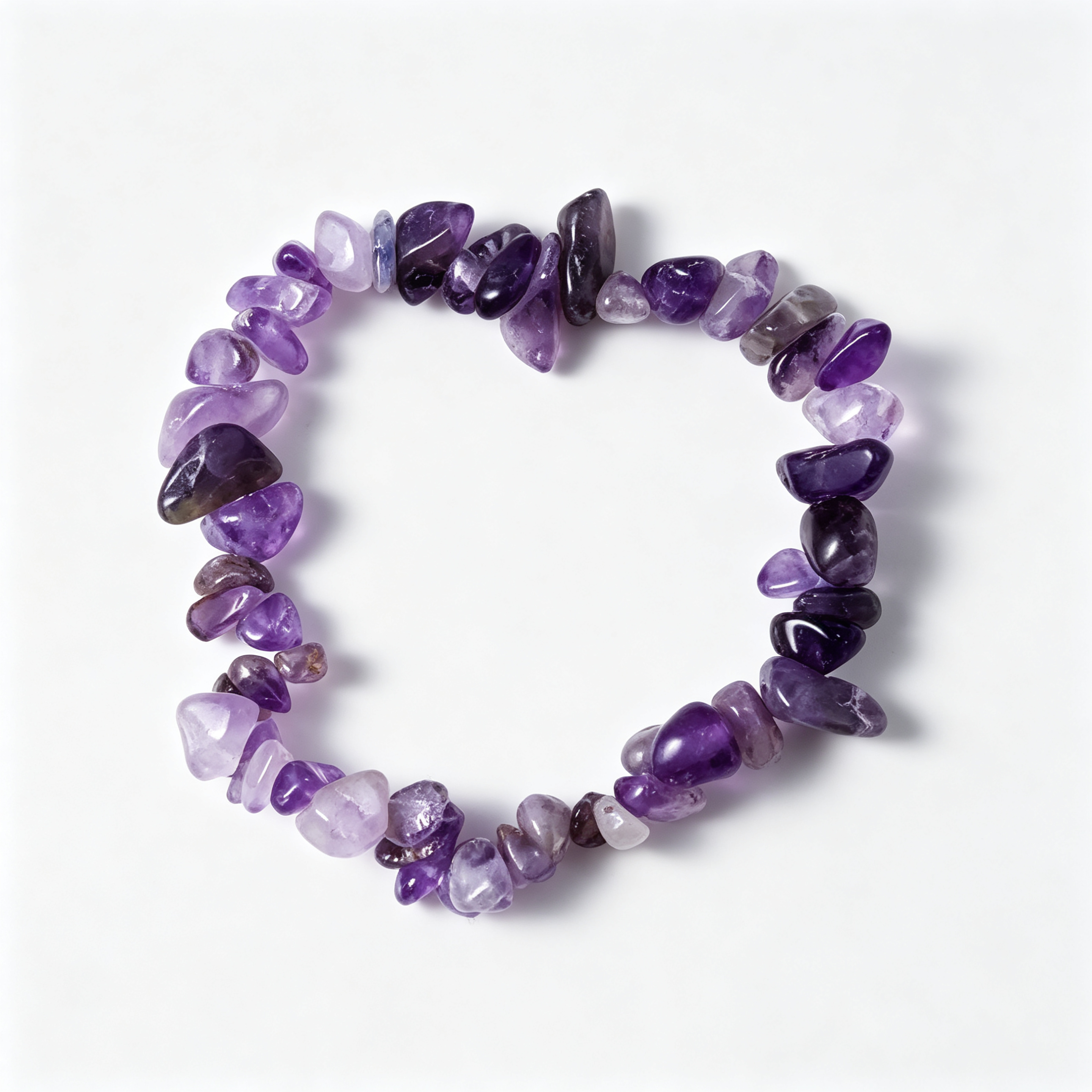 Raw Amethyst Healing Crystal Bracelet – Boho Style 'Stone of Calm'