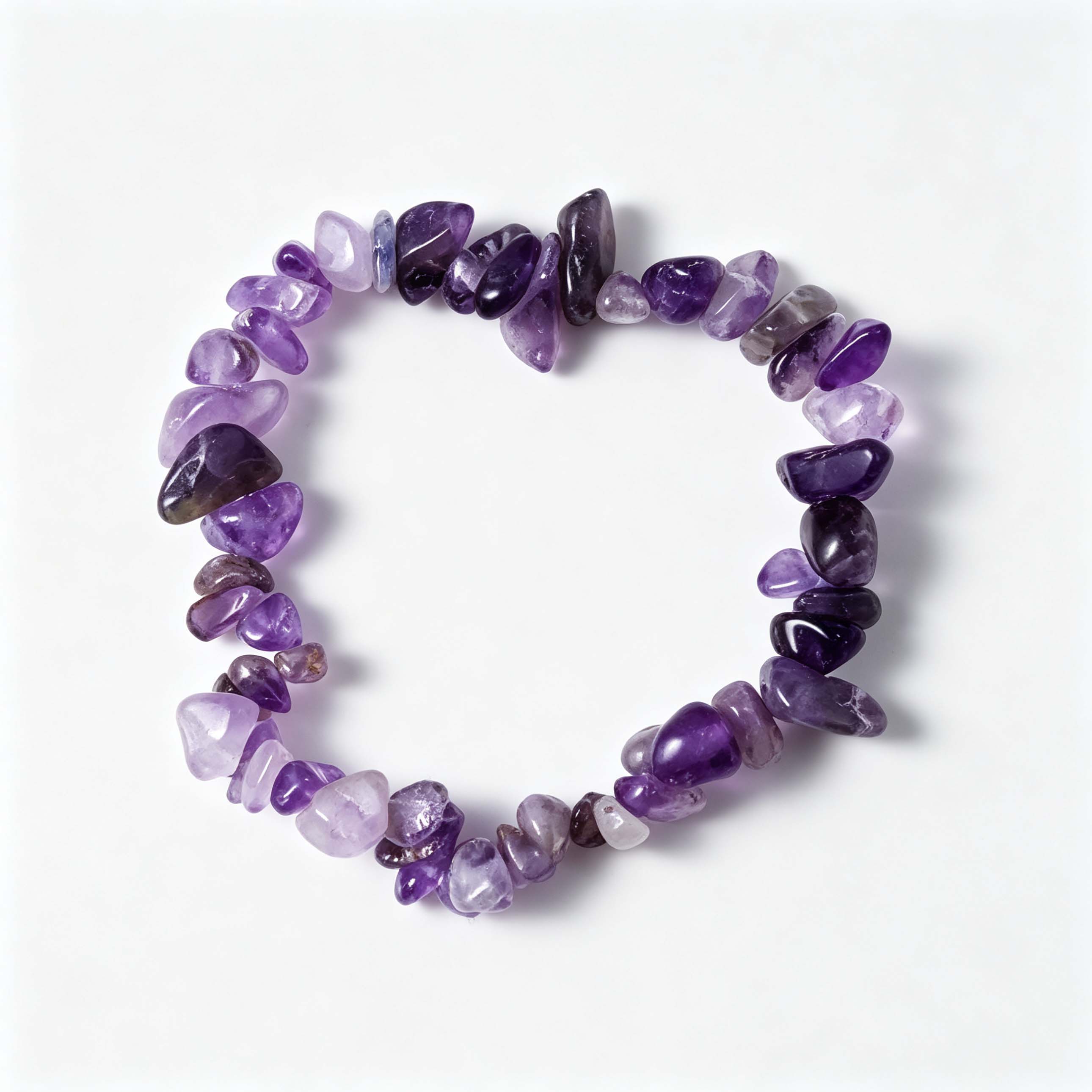 Raw Amethyst Healing Crystal Bracelet – Boho Style 'Stone of Calm'