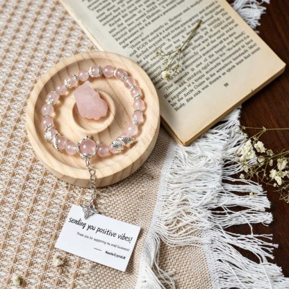 Rose Quartz Crystal Energy Bracelet – Healing 'Stone of Love' Jewellery
