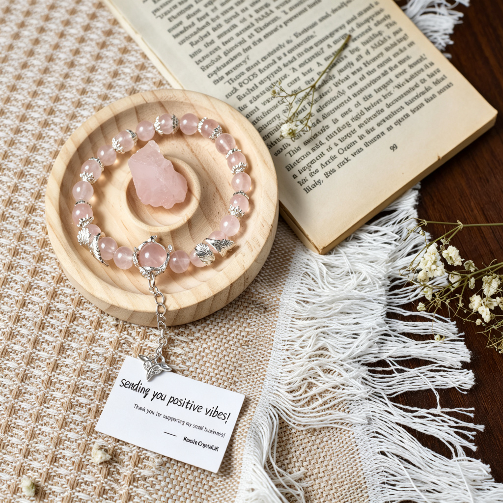 Rose Quartz Crystal Energy Bracelet – Healing 'Stone of Love' Jewellery