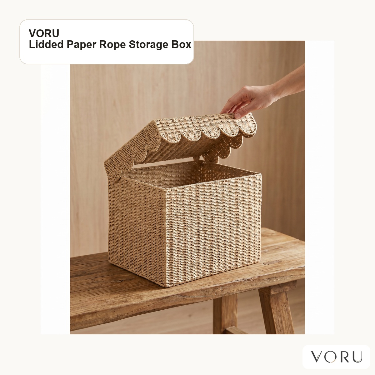 VORU Lidded Paper Rope Storage Box