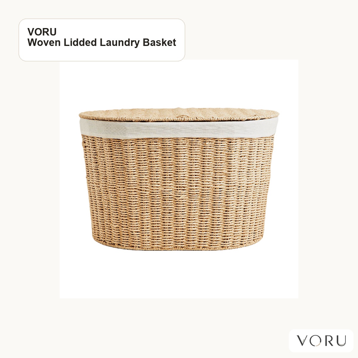 VORU Woven Lidded Laundry Basket