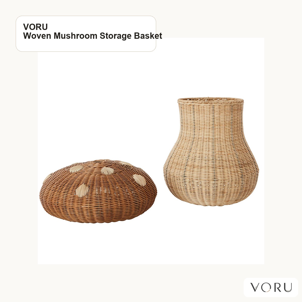 VORU Woven Mushroom Storage Basket