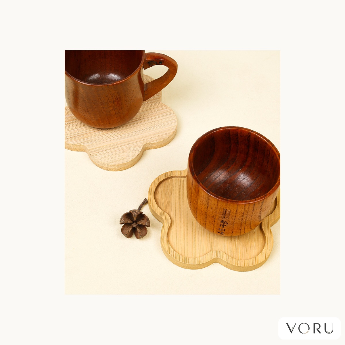 VORU Bamboo Flower Coaster Set