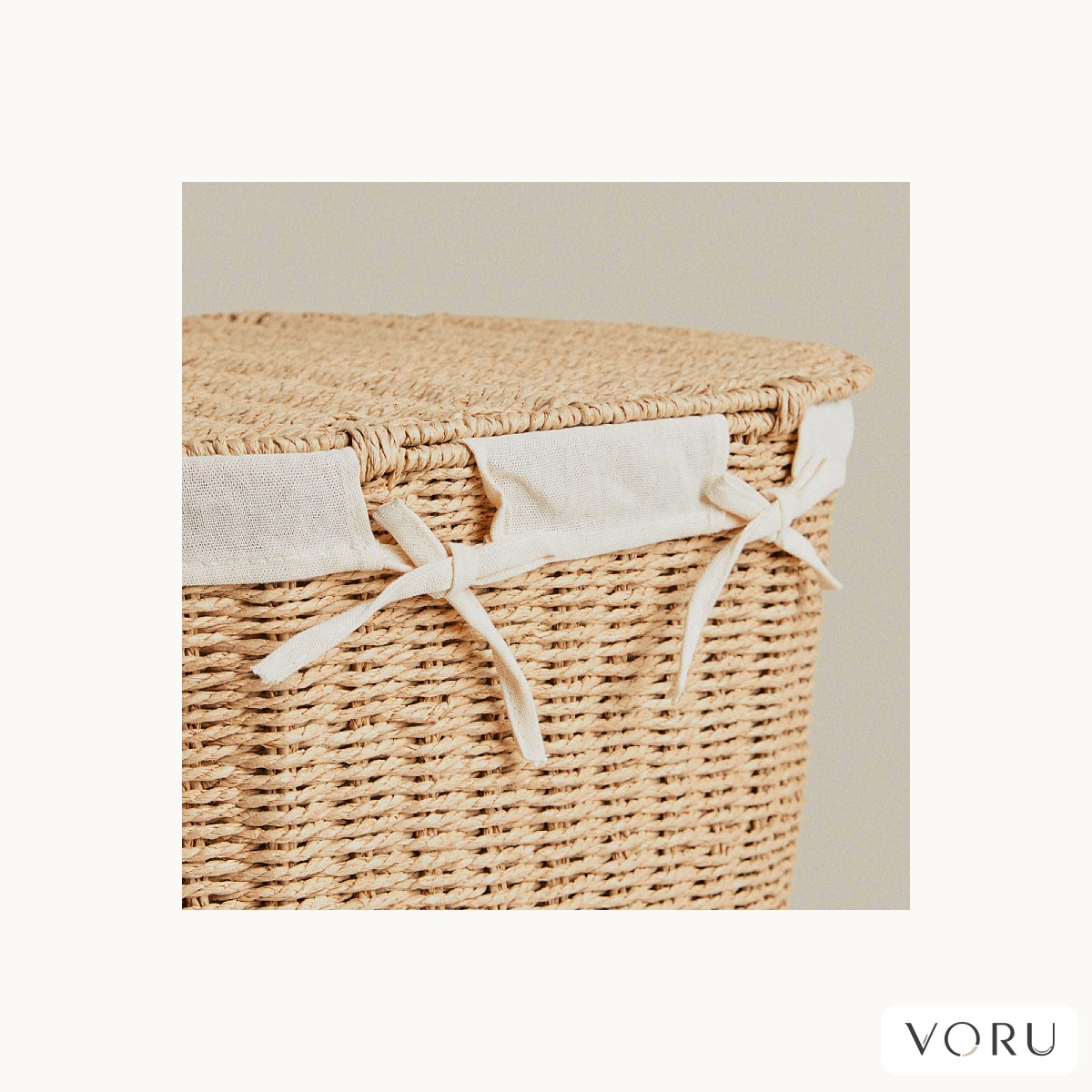 VORU Woven Lidded Laundry Basket