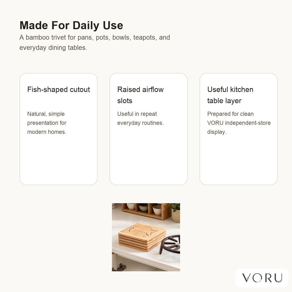 VORU Bamboo Fish Trivet