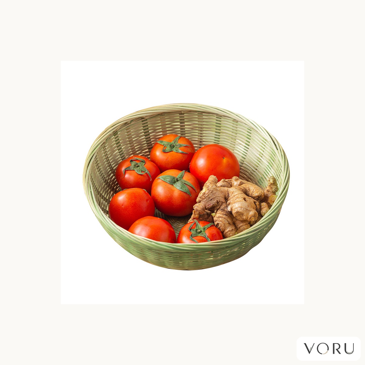 VORU Handwoven Bamboo Serving Basket