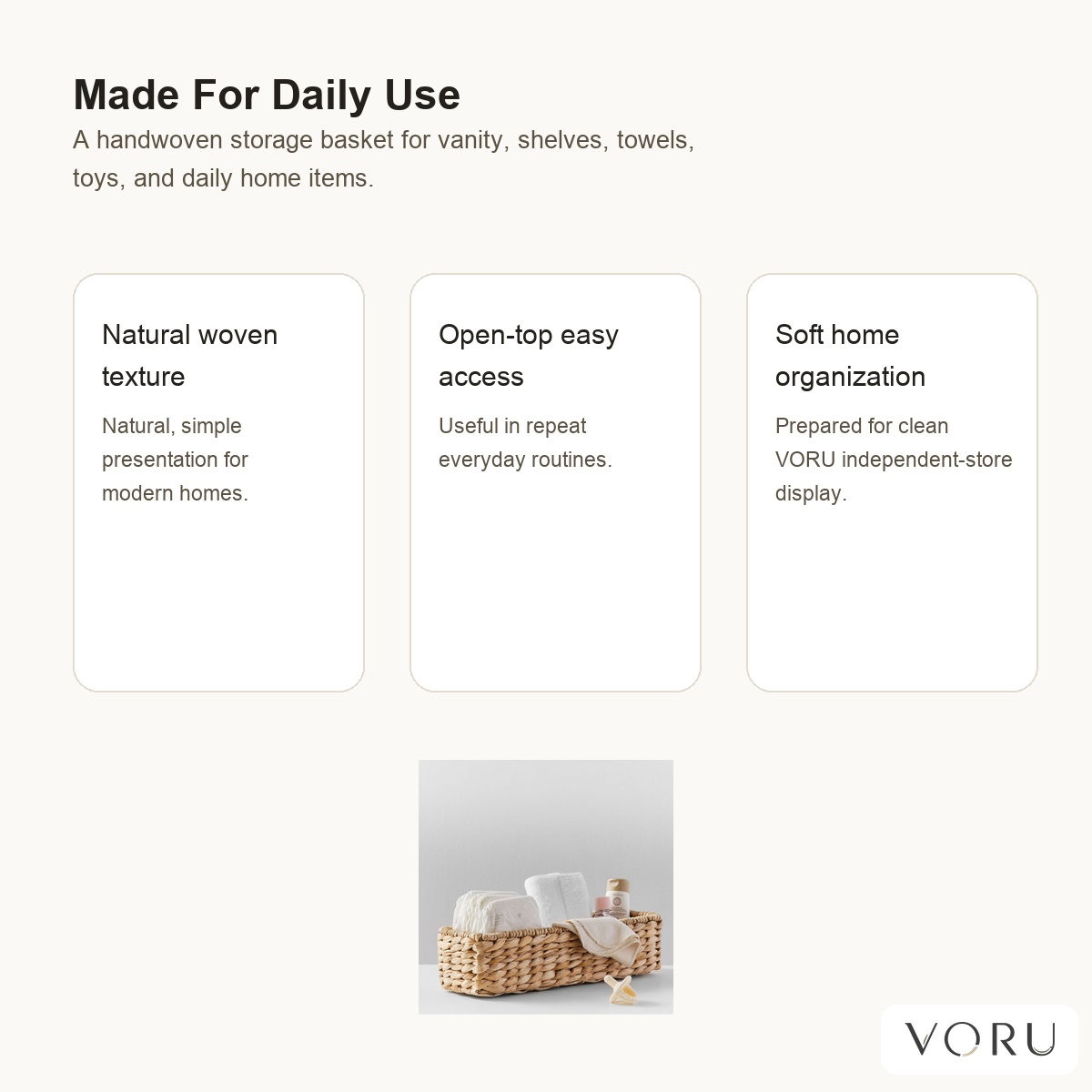 VORU Water Hyacinth Storage Basket