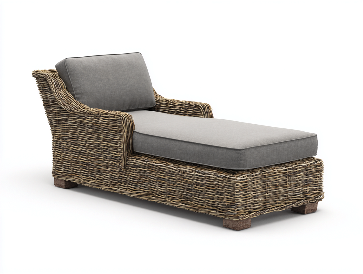 Tumbonas ratán sintético 190x75x72 cm - natural-gris - diseño moderno con respaldo inclinado-Farolohaus