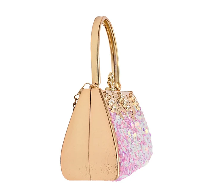 YNSSK Pink Vintage Wedding Clutch Bags Side View