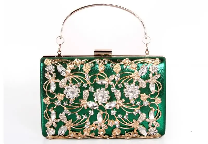 YNSSK Evening Clutches for Weddings Green Front View