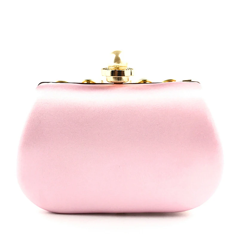 YNSSK Blush Pink Colored Beaded Glitter Clutch Bag Back View