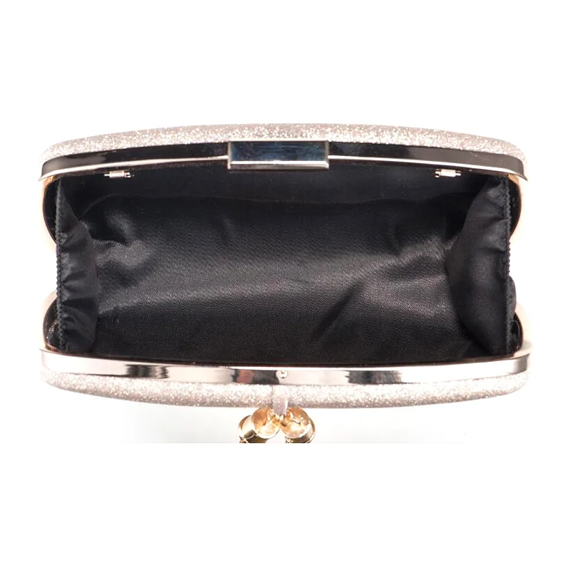 YNSSK Champagne Glitter Clutch Bag Inside View