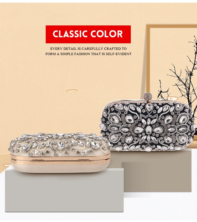 YNSSK Rhinestone Evening Bag Clutch Classic Color