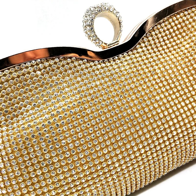 YNSSK Clutch Purse for Wedding Metal Lock Detail
