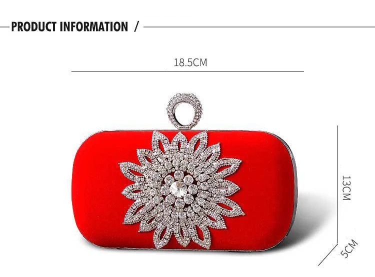 Dimensions of YNSSK Beaded Flower Evening Bag