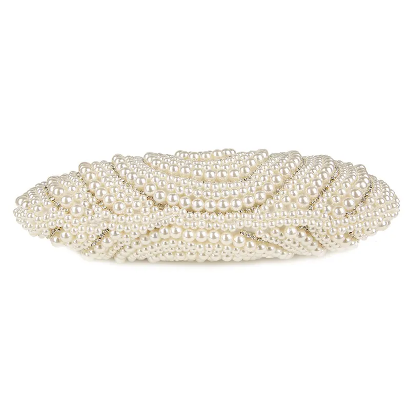 YNSSK Beige Beaded Bridal Clutch Bag for Wedding Bottom View