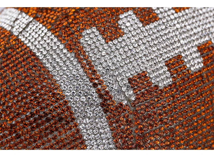 YNSSK Brown Unique Sequin Rugby Clutch Bag Surface Detail View