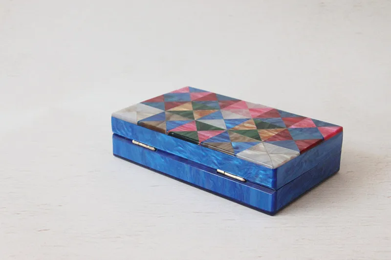 YNSSK Spliced Color Block Acrylic Clutch Bag Bottom View