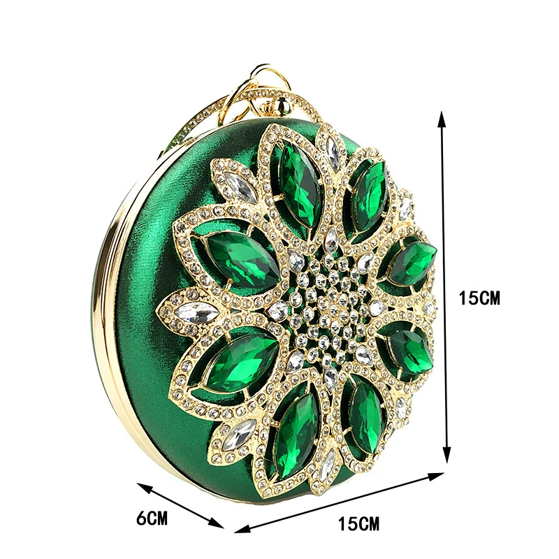 YNSSK Green Floral Wristlet Clutch Bag Size