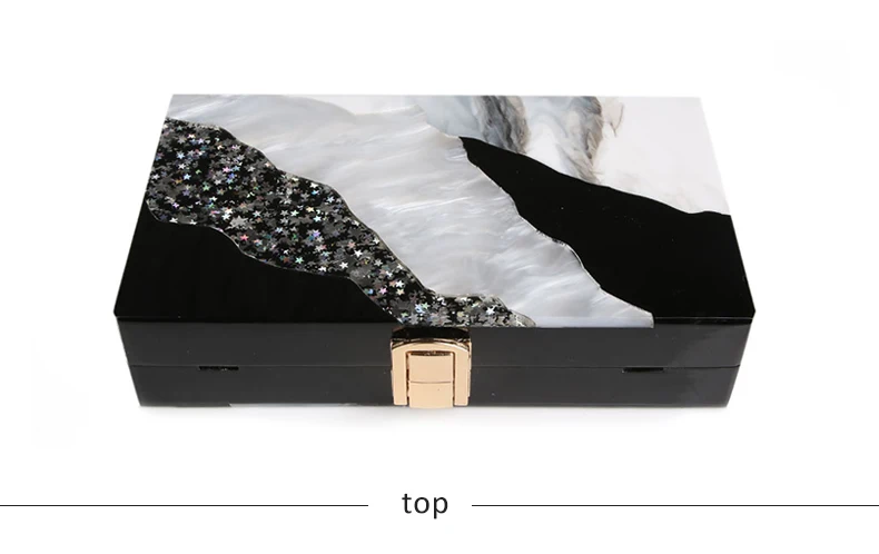 YNSSK Black And White Stripe Clutch Bags For Weddings Top View