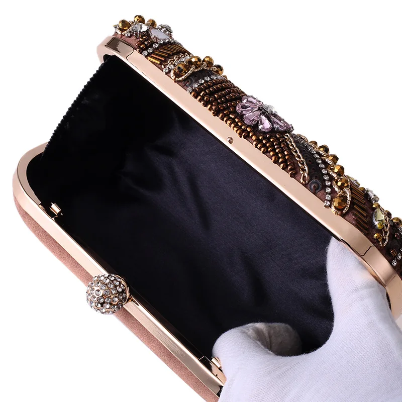 Inside view of YNSSK Women's Beaded Clutch