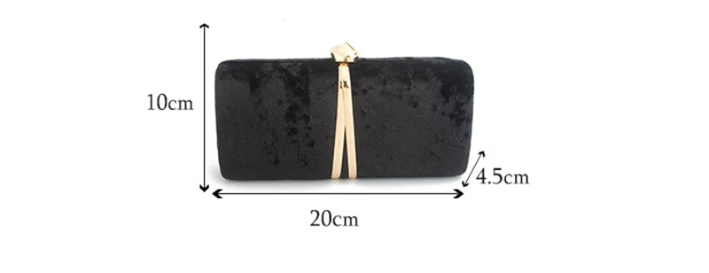 YNSSK Black Velour Clutch Bag Size