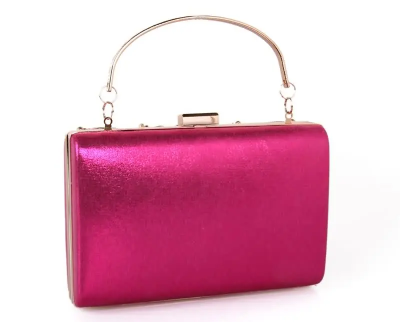 YNSSK Evening Clutches for Weddings Fuchsia Back View