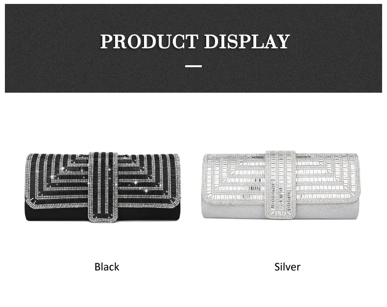 YNSSK Black Square Evening Bag Product Display