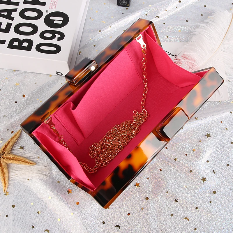 -YNSSK Tortoise Shell Crossbody Clutch Bag Inside View