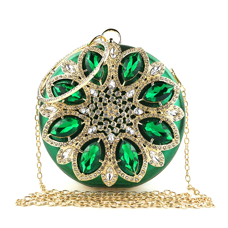 YNSSK Green Floral Wristlet Clutch Bag Front View