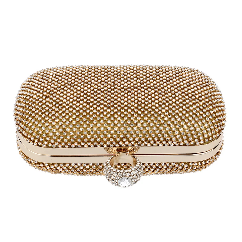 Lying down top view of YNSSK Rhinestone Ring Evening Bag