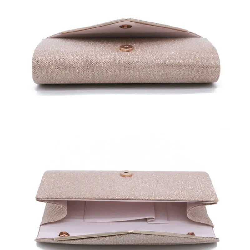 YNSSK Champagne Envelope Clutch Bag Inside View