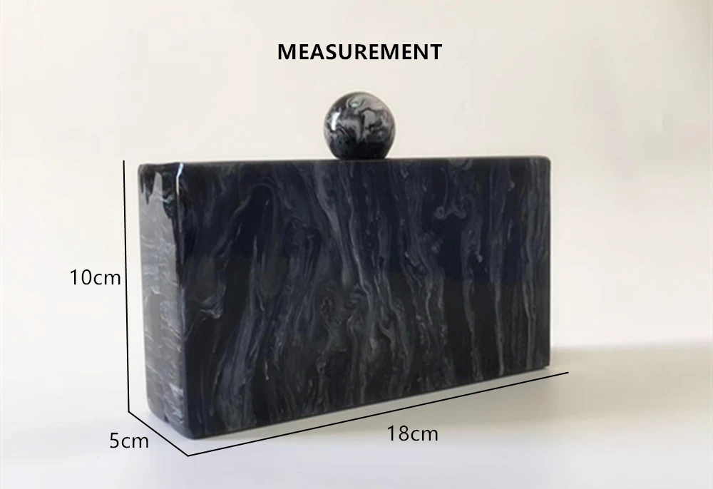 YNSSK Small Acrylic Black Purse For Wedding Size