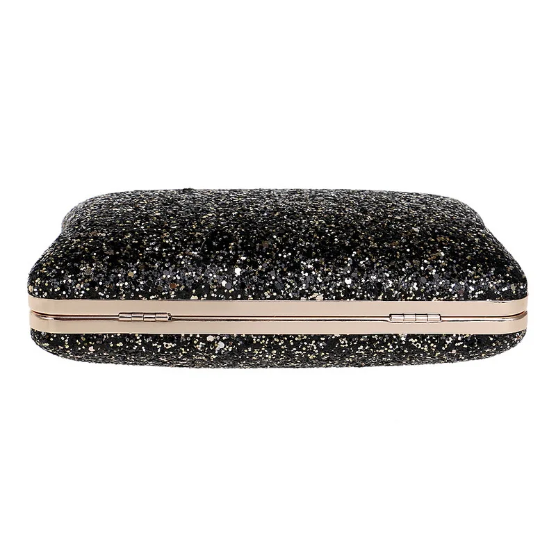 YNSSK Black And Gold Sequin Clutch Bottom View