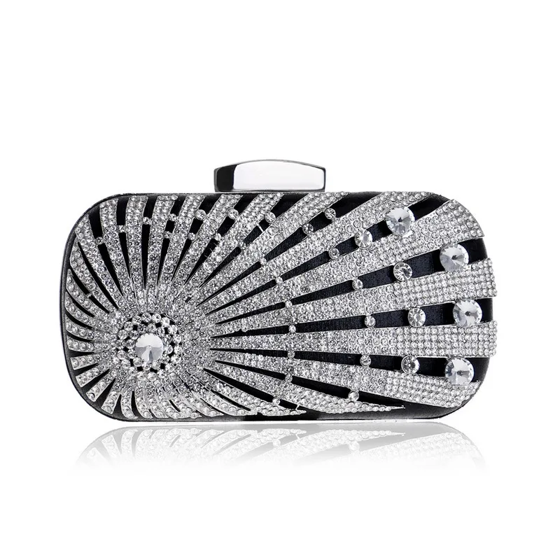 YNSSK Embellished Black Evening Clutch Side View