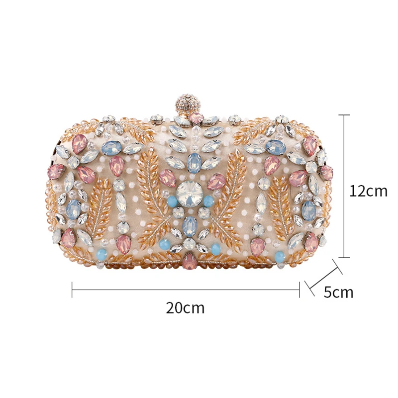 YNSSK Champagne Gold Clutch Purse Size