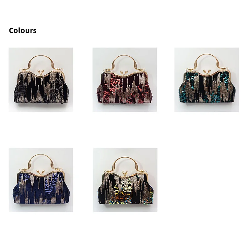 YNSSK Black Vintage Ladies Evening Bags Available Colors