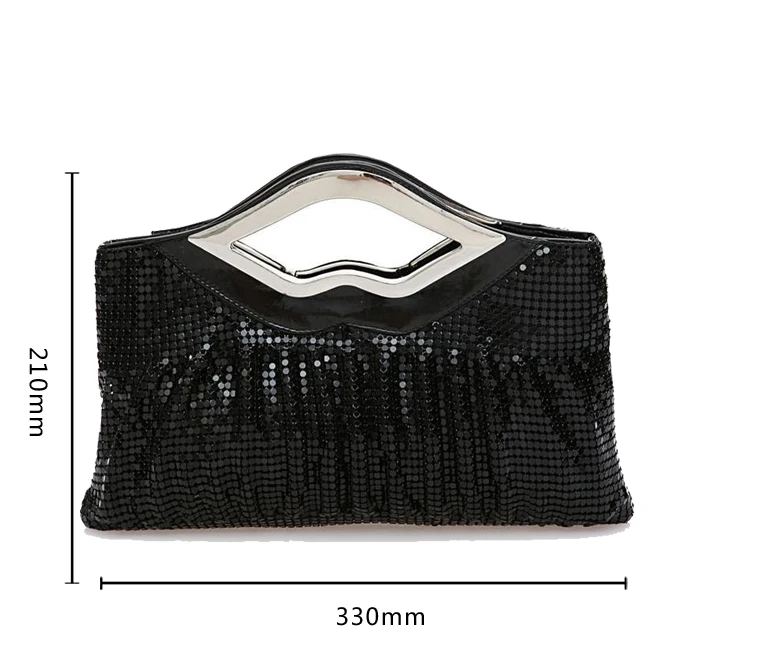 YNSSK Black Clutch Bag With Handle Size