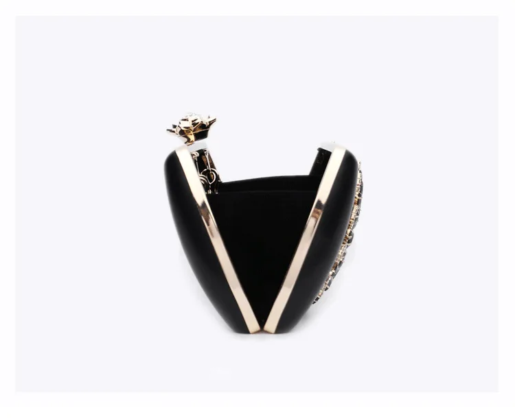 Side view of the YNSSK Rhinestone Flower Dinner Bag